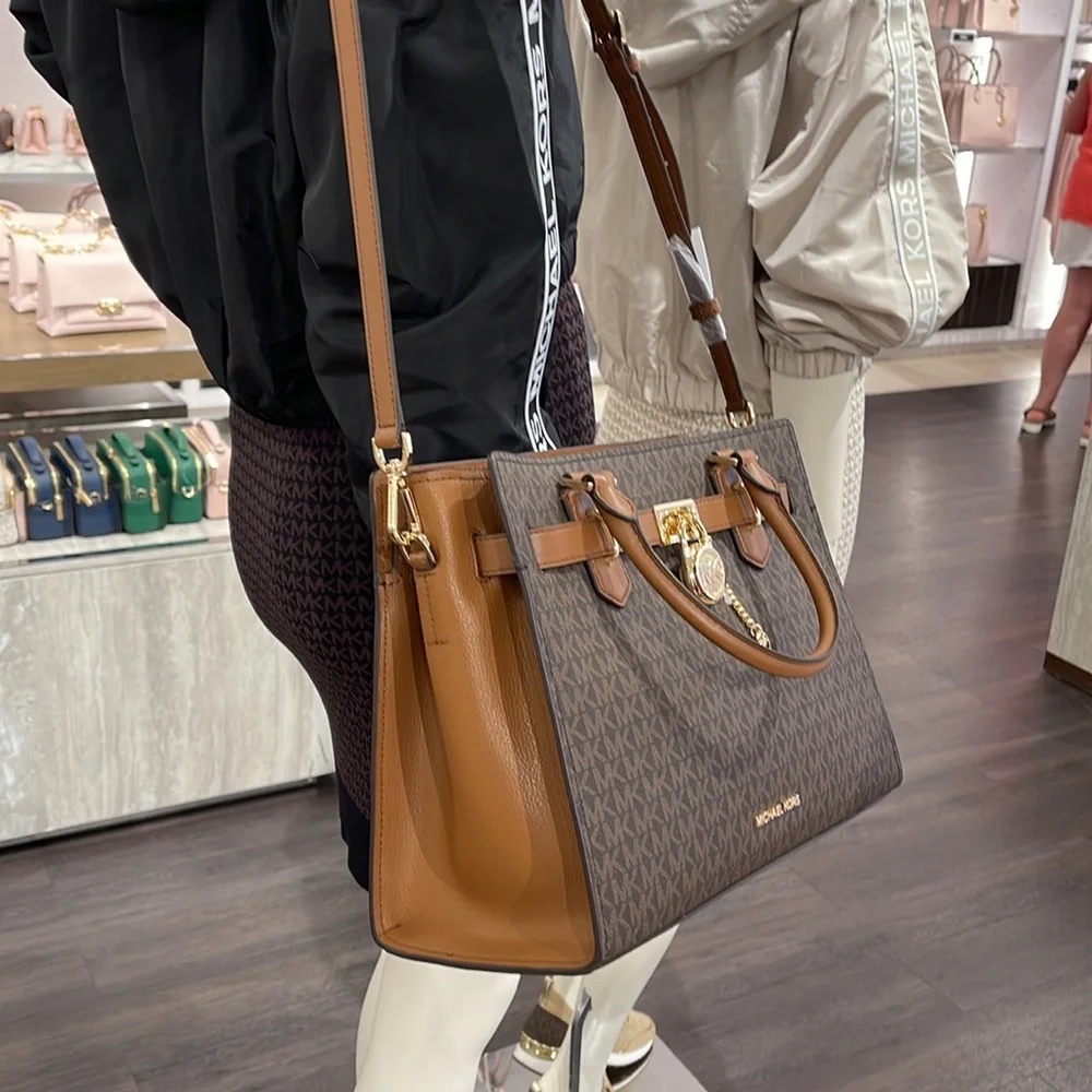 Michael Kors Hamilton Meidum Satchel Shoulder Crossbody 
Brown - Picture 12 of 16
